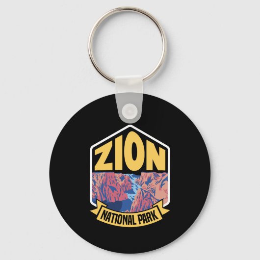 Zion National Park Utah Retro Schlüsselanhänger (Vorderseite)