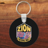Zion National Park Utah Retro Schlüsselanhänger (Vorderseite)