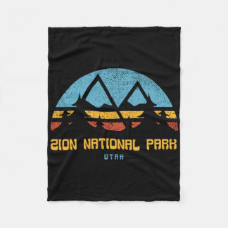 Zion National Park Utah Retro Vintage Wander-Gesch Fleecedecke