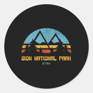 Zion National Park Utah Retro Vintage Wander-Gesch Runder Aufkleber