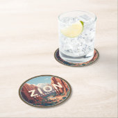 Zion National Park Utah Runder Pappuntersetzer (Vor Ort)