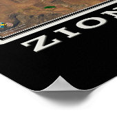 Zion National Park Utah Satellite Poster Karte (Ecke)