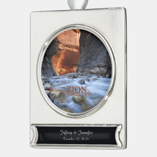 Zion National Park Utah, The Narrows, Banner-Ornament Silber (Links)