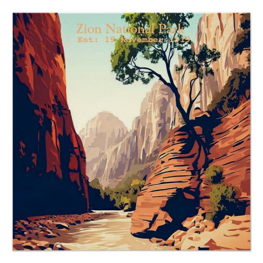 Zion National Park Utah The Narrows Poster (Vorderseite)
