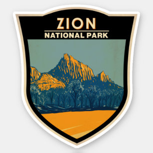 Zion National Park Utah The Watchman Vintag Aufkleber