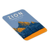 Zion National Park Utah The Watchman Vintag Magnet (Rechte Seite)