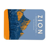 Zion National Park Utah The Watchman Vintag Magnet (Horizontal)