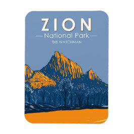 Zion National Park Utah The Watchman Vintag Magnet