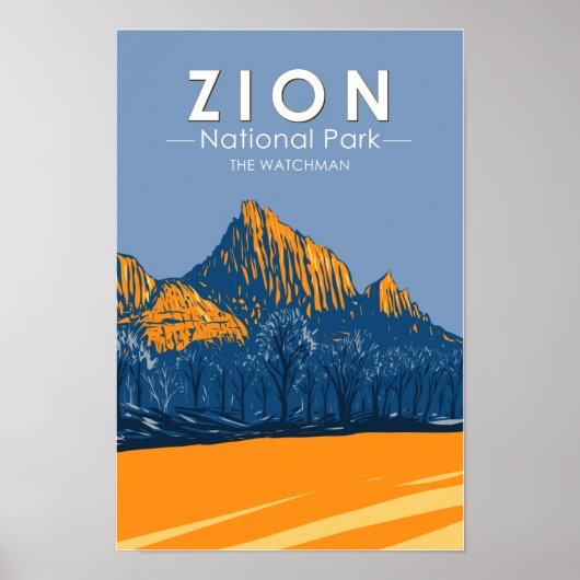 Zion National Park Utah The Watchman Vintag Poster (Vorne)