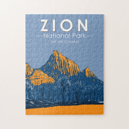 Zion National Park Utah The Watchman Vintag Puzzle (Vertikal)