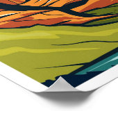 Zion National Park Utah Travel Illustration Poster (Ecke)