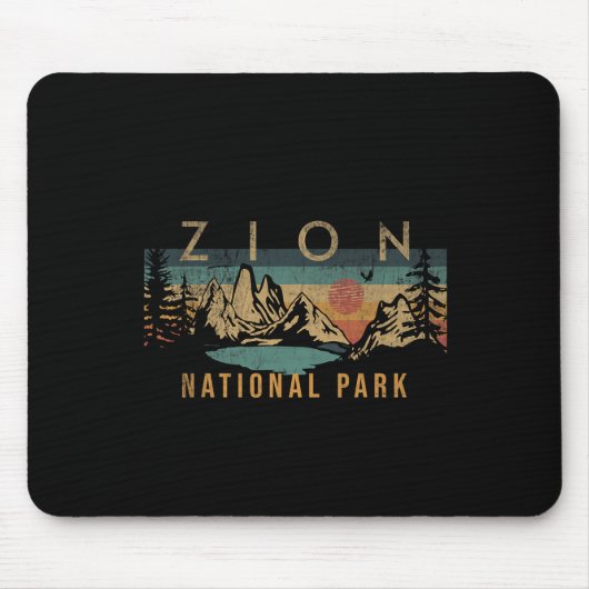 Zion National Park Utah Usa Außenbereich Vintag Mousepad (Vorne)