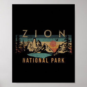 Zion National Park Utah Usa Außenbereich Vintag Poster