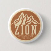 Zion National Park Utah USA Outdoor Retro Button (Vorderseite)