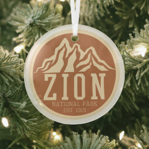 Zion National Park Utah USA Outdoor Retro Ornament Aus Glas