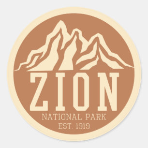 Zion National Park Utah USA Outdoor Retro Runder Aufkleber