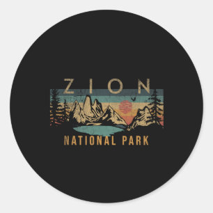 Zion National Park Utah USA Outdoor Vintage Runder Aufkleber