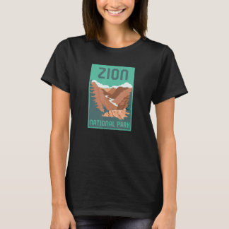 Zion National Park Utah Vacation Poster Style Retr T-Shirt