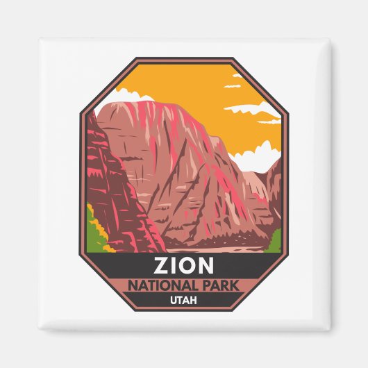 Zion National Park Utah Vintag Magnet (Vorne)