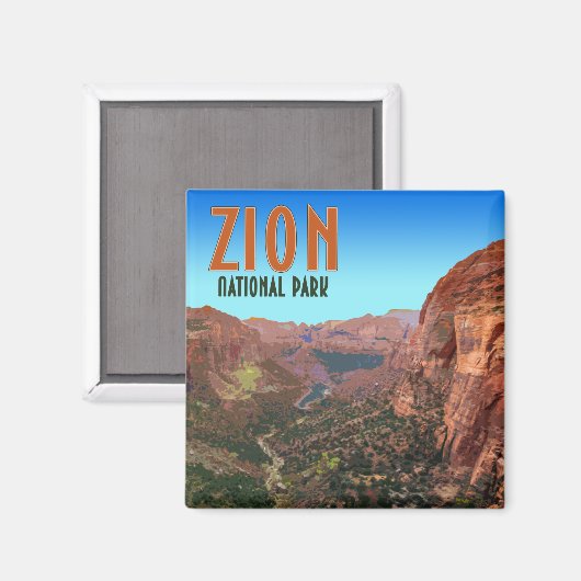 Zion National Park Utah Vintag Magnet (Vorderseite/Rückseite)