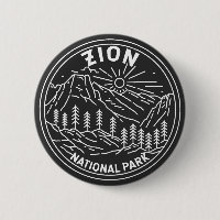 Zion National Park Utah Vintag Monoline