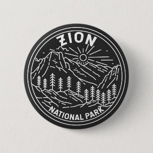 Zion National Park Utah Vintag Monoline Button