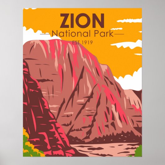 Zion National Park Utah Vintag Poster (Vorne)