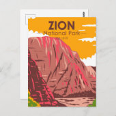 Zion National Park Utah Vintag Postkarte (Vorne/Hinten)