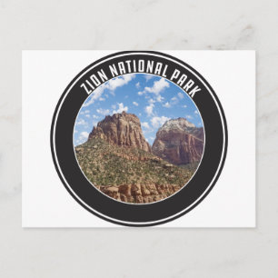 Zion National Park Utah Vintag Retro Zion Canyon Postkarte