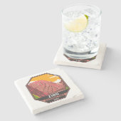 Zion National Park Utah Vintag Steinuntersetzer (Seitenansicht)