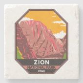 Zion National Park Utah Vintag Steinuntersetzer (Vorderseite)