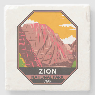 Zion National Park Utah Vintag Steinuntersetzer