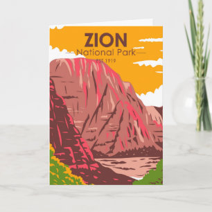 Zion National Park Utah Vintage Karte