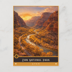 Zion National Park   Utah Vintage-Postkarte Postkarte