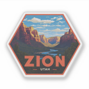 Zion National Park Utah Vintage Travel Aufkleber