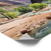 Zion National Park Utah Watercolor Poster (Ecke)