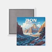 Zion National Park Utah Winter Magnet (Vorderseite/Rückseite)