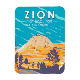 Zion National Park Utah Zion Canyon Road Vintag Magnet