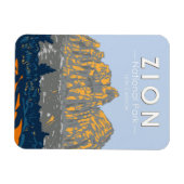 Zion National Park Utah Zion Canyon Vintag Magnet (Horizontal)