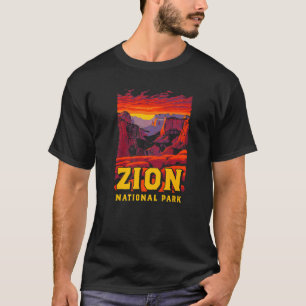 Zion National Park Vintag Canyon Retro Rücken Rück T-Shirt