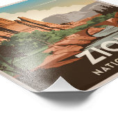 Zion National Park Vintag Fotodruck (Ecke)