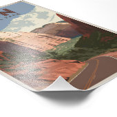 Zion National Park Vintag Fotodruck (Ecke)