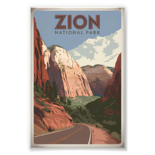 Zion National Park Vintag Fotodruck