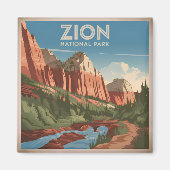 Zion National Park Vintag Magnet (Vorne)