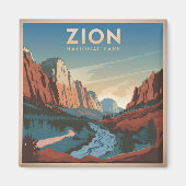 Zion National Park Vintag Magnet (Vorne)