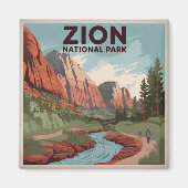 Zion National Park Vintag Magnet (Vorne)