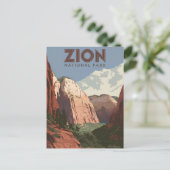 Zion National Park Vintag Postkarte (Stehend Vorderseite)