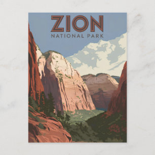 Zion National Park vintage Postkarte