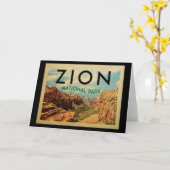 Zion National Park Vintage Travel Karte (Gelbe Blume)
