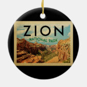 Zion National Park Vintage Travel Keramik Ornament (Hinten)